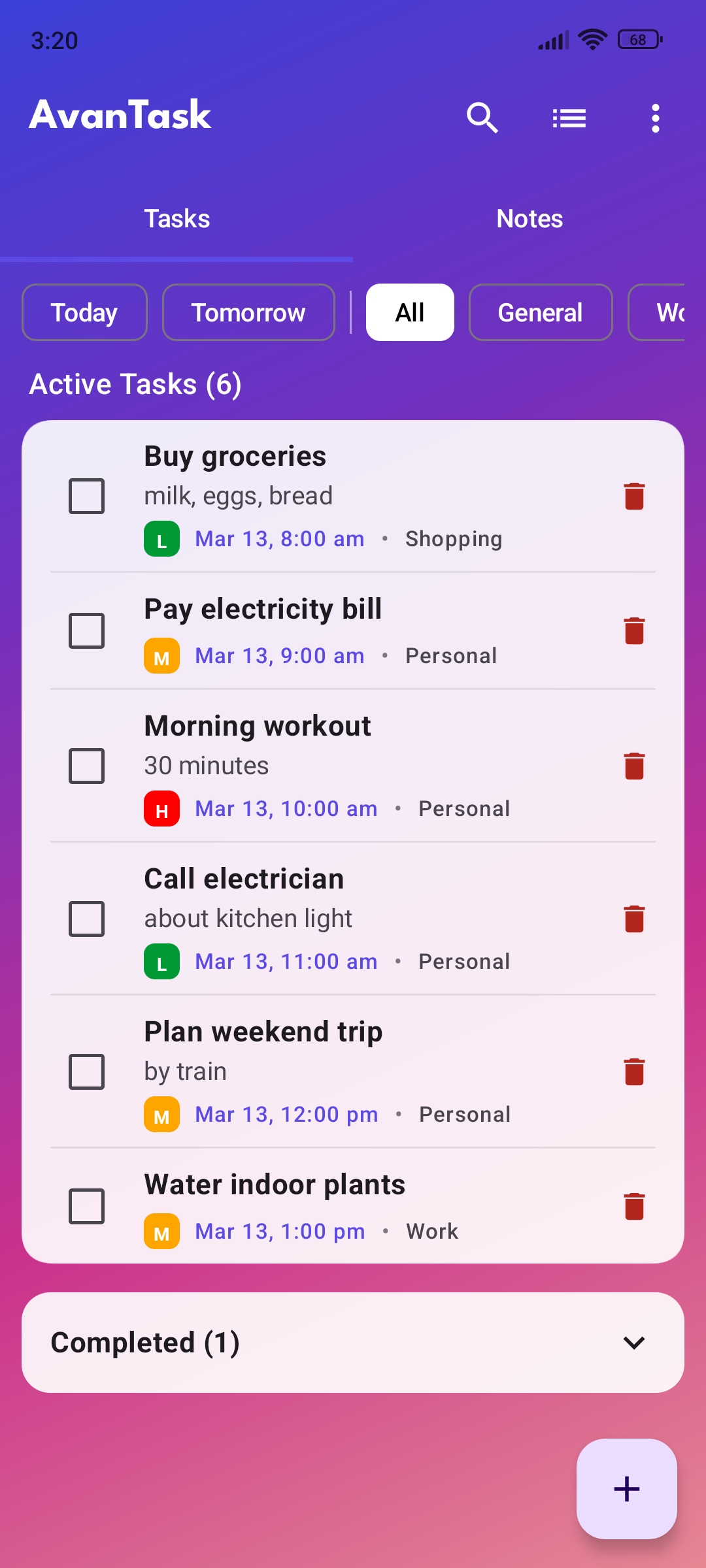 AvanTask app preview